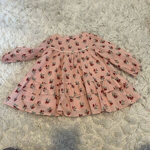 Janie and Jack Pink Dress with Red Strawberry Accents